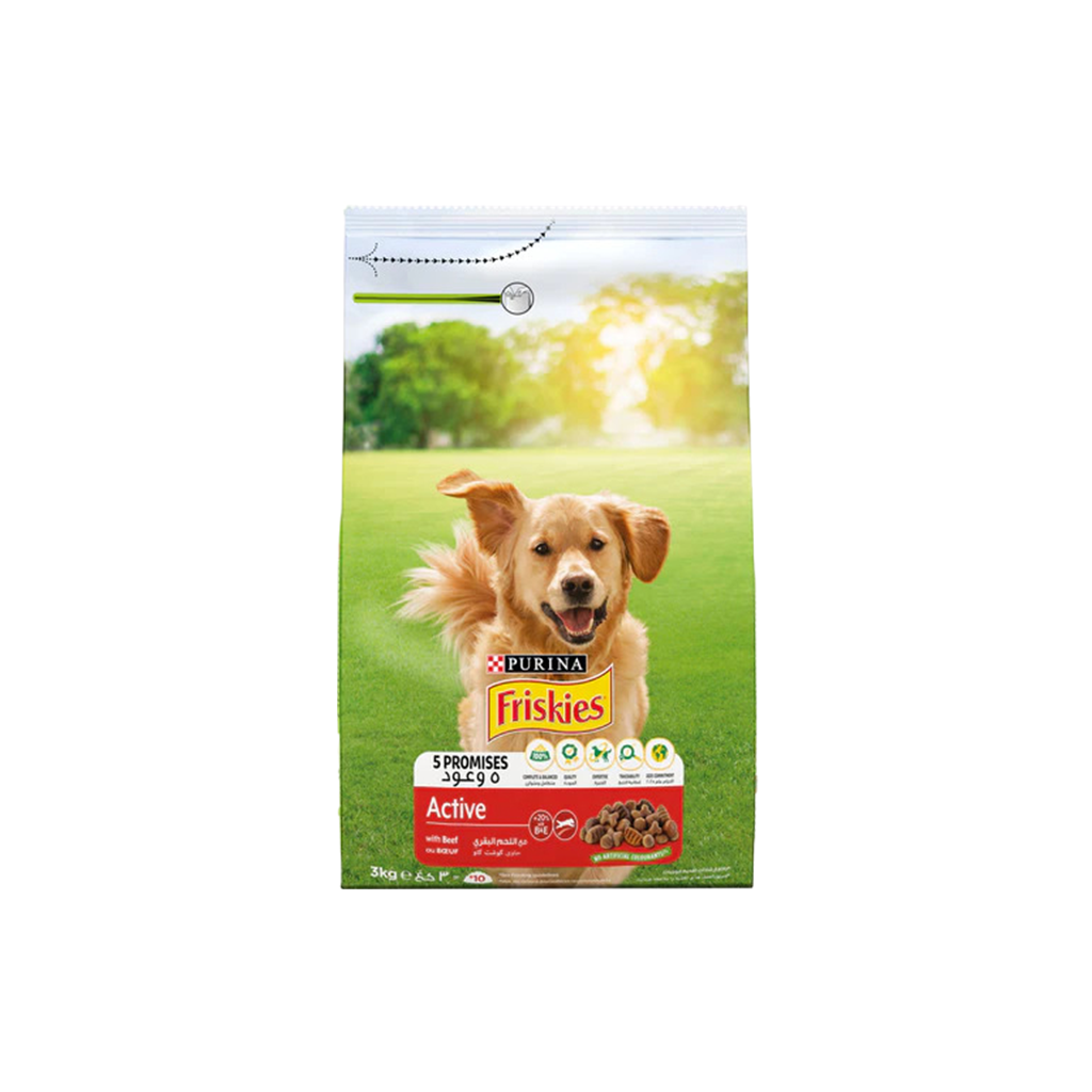Friskies ACTIVE Dog Dry Food with Beef 3kg/10kg